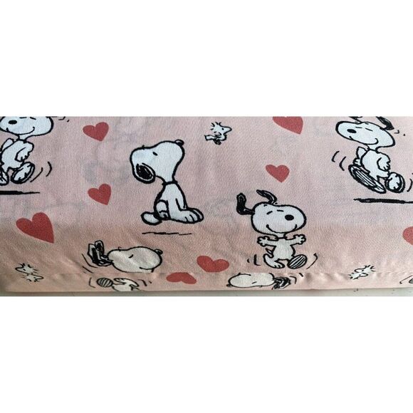 4 Pc Peanuts Snoopy Hearts Pink Valentines Day TWIN Size Sheet Set Soft NEW - Picture 10 of 13